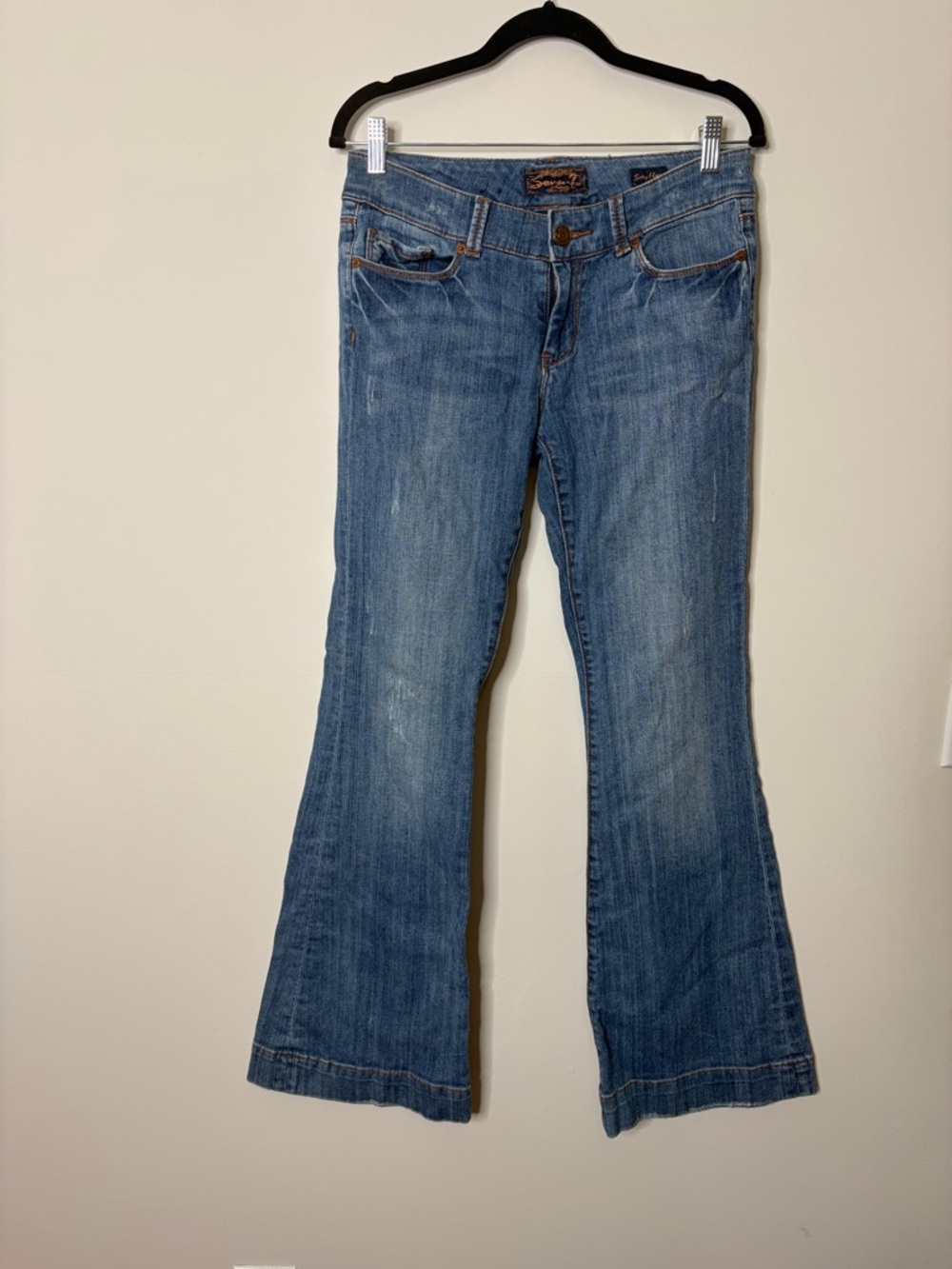 Vintage Y2K Seven7  low rise Light Blue Flare Jeans